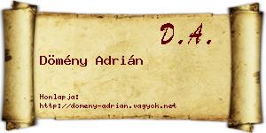 Dömény Adrián névjegykártya