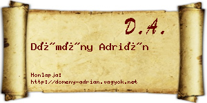 Dömény Adrián névjegykártya